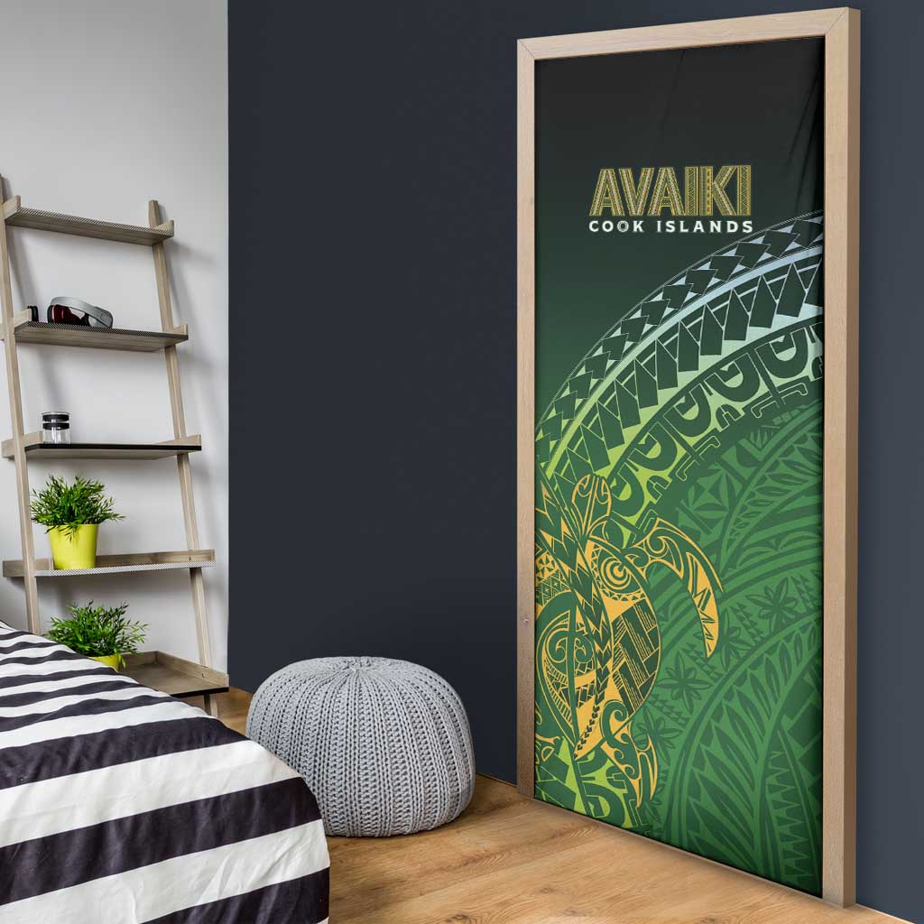 Cook Islands Rugby Kuki Avaiki Door Cover Tribal Turtle - Aussie Hoodie