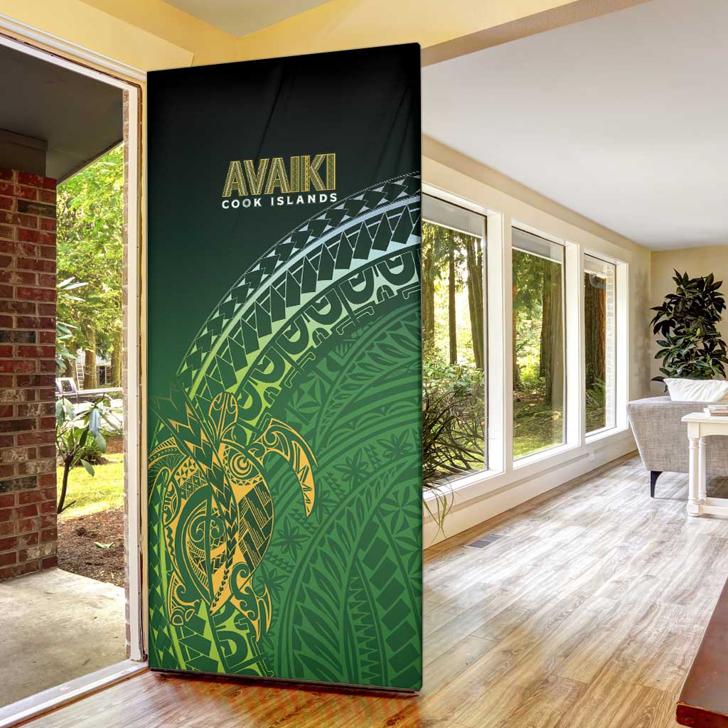 Cook Islands Rugby Kuki Avaiki Door Cover Tribal Turtle - Aussie Hoodie