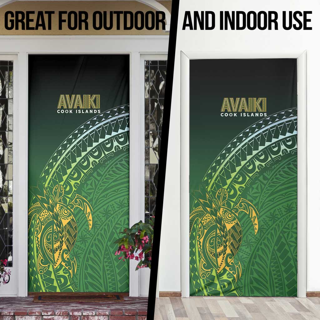 Cook Islands Rugby Kuki Avaiki Door Cover Tribal Turtle - Aussie Hoodie