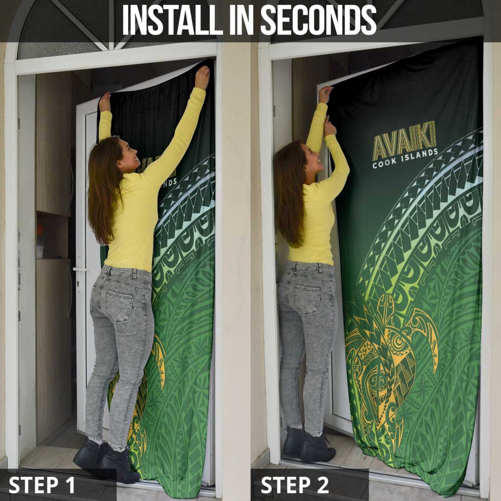 Cook Islands Rugby Kuki Avaiki Door Cover Tribal Turtle - Aussie Hoodie