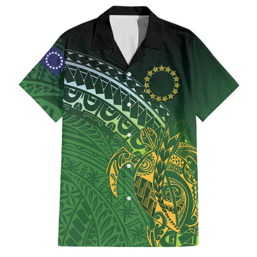 Cook Islands Rugby Kuki Avaiki Family Matching Off Shoulder Short Dress and Hawaiian Shirt Tribal Turtle - Aussie Hoodie