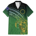 Cook Islands Rugby Kuki Avaiki Family Matching Short Sleeve Bodycon Dress and Hawaiian Shirt Tribal Turtle - Aussie Hoodie