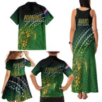 Cook Islands Rugby Kuki Avaiki Family Matching Tank Maxi Dress and Hawaiian Shirt Tribal Turtle - Aussie Hoodie