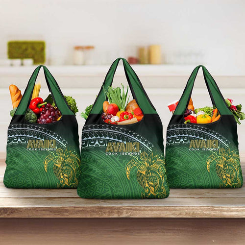 Cook Islands Rugby Kuki Avaiki Grocery Bag Tribal Turtle - Aussie Hoodie