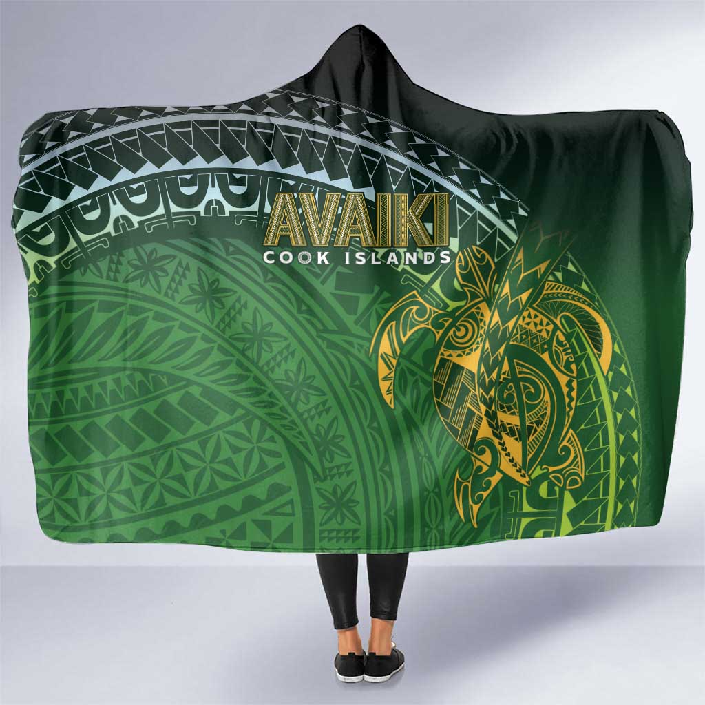 Cook Islands Rugby Kuki Avaiki Hooded Blanket Tribal Turtle - Aussie Hoodie