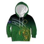 Cook Islands Rugby Kuki Avaiki Kid Hoodie Tribal Turtle - Aussie Hoodie
