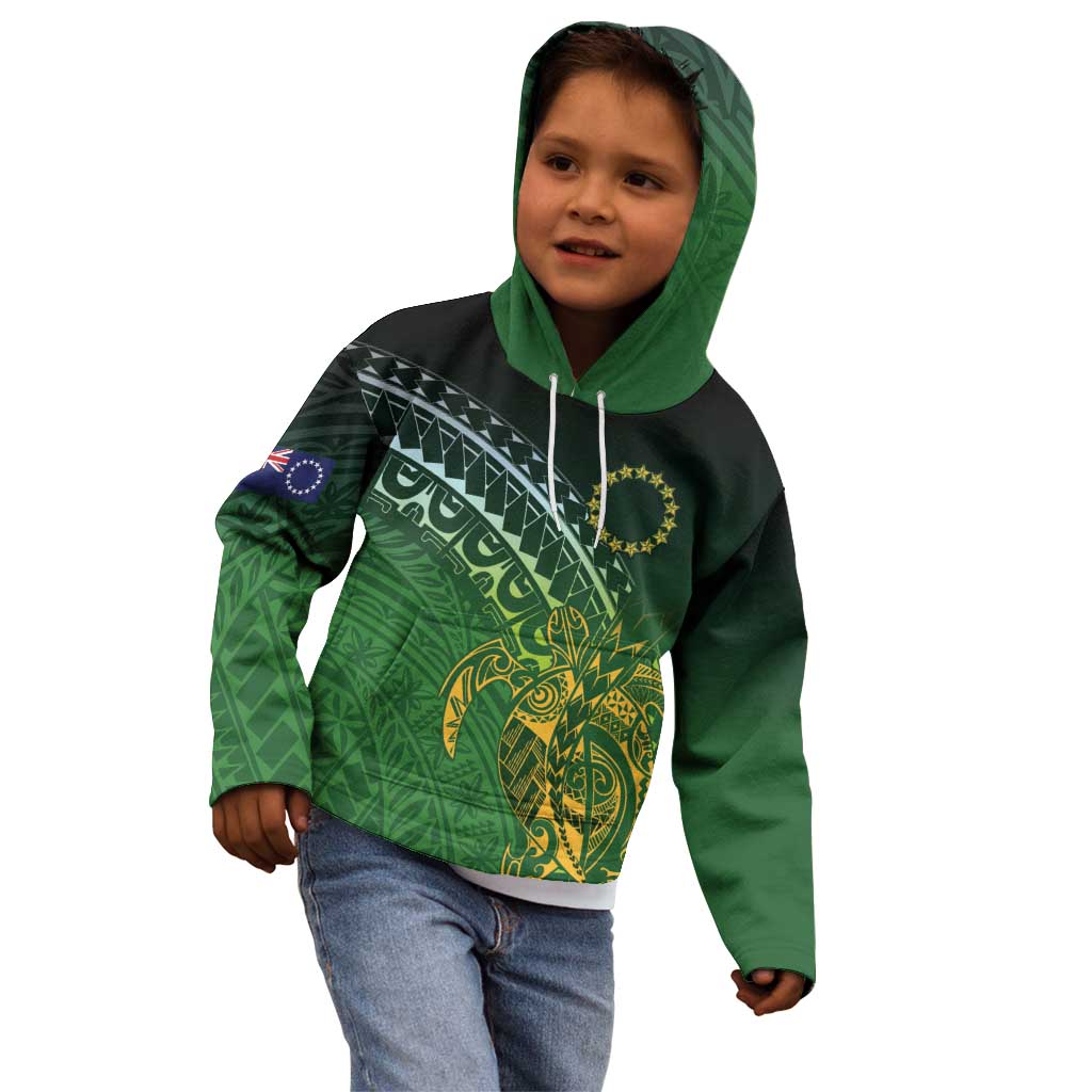 Cook Islands Rugby Kuki Avaiki Kid Hoodie Tribal Turtle - Aussie Hoodie