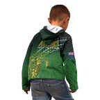 Cook Islands Rugby Kuki Avaiki Kid Hoodie Tribal Turtle - Aussie Hoodie