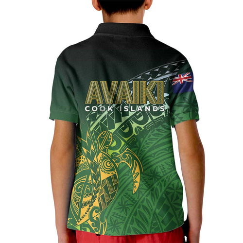 Cook Islands Rugby Kuki Avaiki Kid Polo Shirt Tribal Turtle - Aussie Hoodie