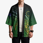 Cook Islands Rugby Kuki Avaiki Kimono Tribal Turtle - Aussie Hoodie