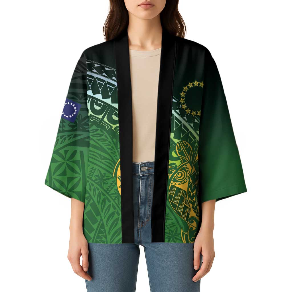 Cook Islands Rugby Kuki Avaiki Kimono Tribal Turtle - Aussie Hoodie
