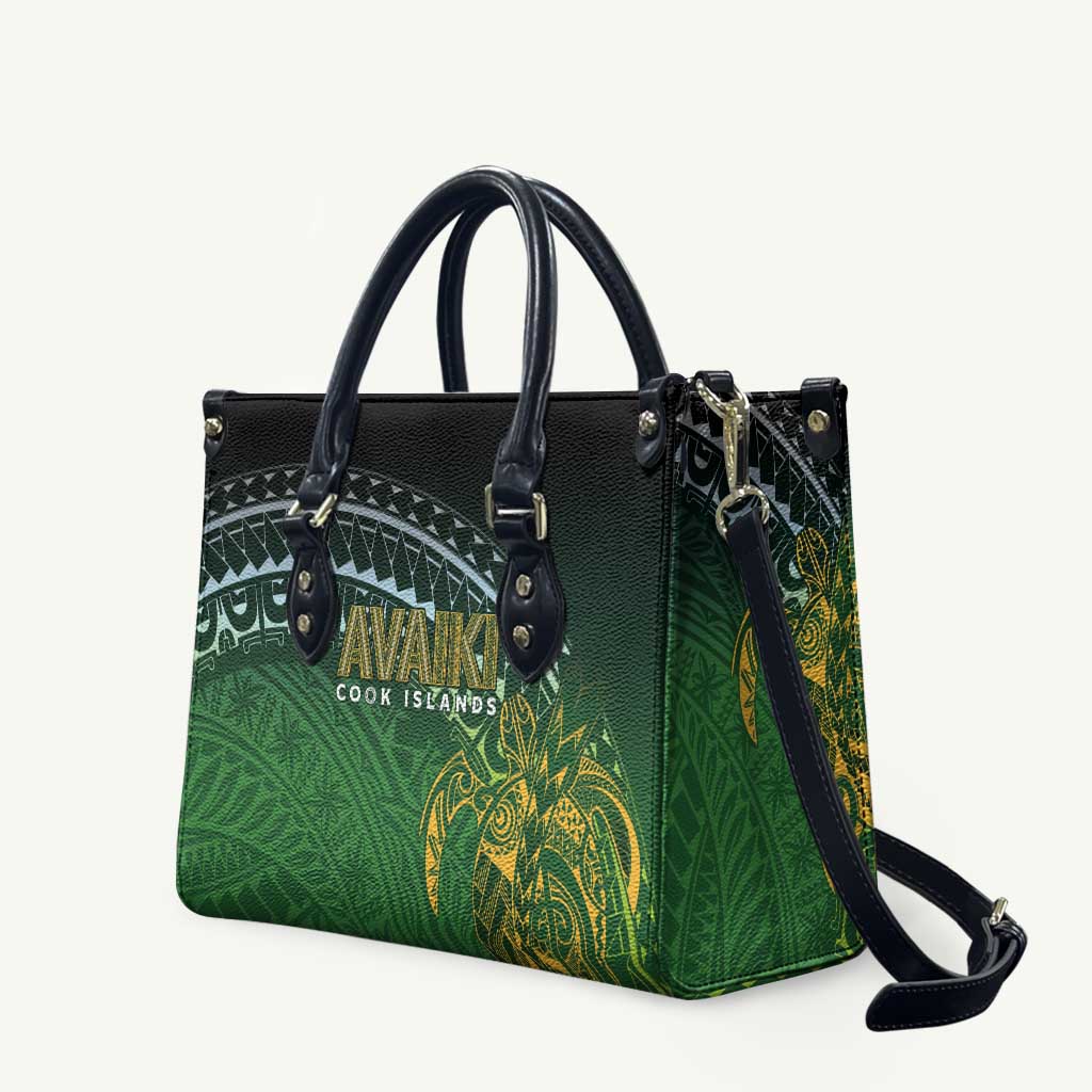 Cook Islands Rugby Kuki Avaiki Leather Bag Tribal Turtle - Aussie Hoodie