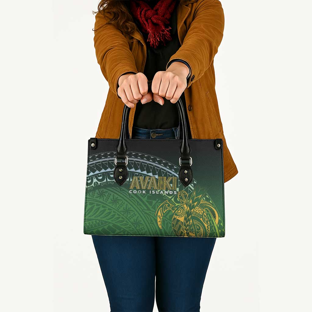 Cook Islands Rugby Kuki Avaiki Leather Bag Tribal Turtle - Aussie Hoodie