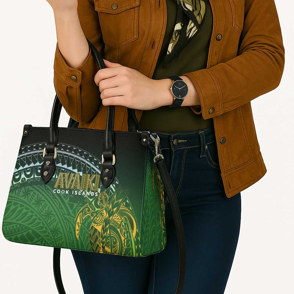 Cook Islands Rugby Kuki Avaiki Leather Bag Tribal Turtle - Aussie Hoodie