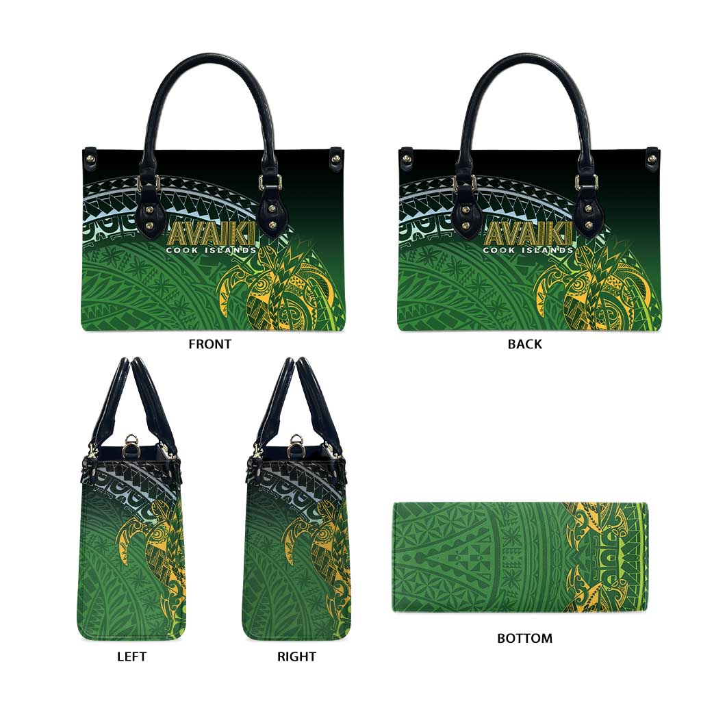 Cook Islands Rugby Kuki Avaiki Leather Bag Tribal Turtle - Aussie Hoodie