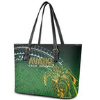 Cook Islands Rugby Kuki Avaiki Leather Tote Bag Tribal Turtle - Aussie Hoodie