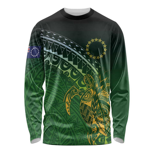 Cook Islands Rugby Kuki Avaiki Long Sleeve Shirt Tribal Turtle - Aussie Hoodie