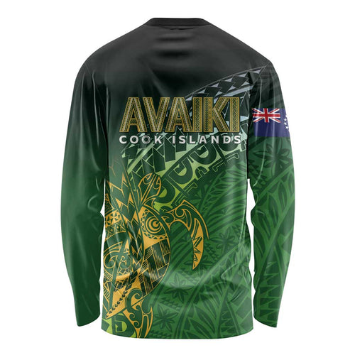 Cook Islands Rugby Kuki Avaiki Long Sleeve Shirt Tribal Turtle - Aussie Hoodie