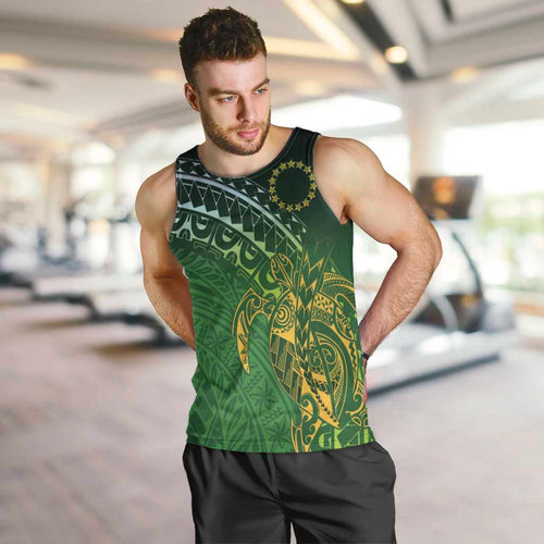 Cook Islands Rugby Kuki Avaiki Men Tank Top Tribal Turtle - Aussie Hoodie