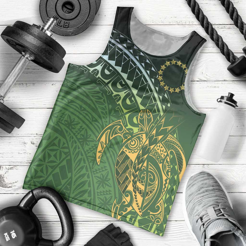 Cook Islands Rugby Kuki Avaiki Men Tank Top Tribal Turtle - Aussie Hoodie
