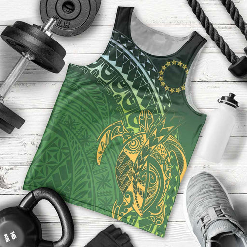 Cook Islands Rugby Kuki Avaiki Men Tank Top Tribal Turtle - Aussie Hoodie