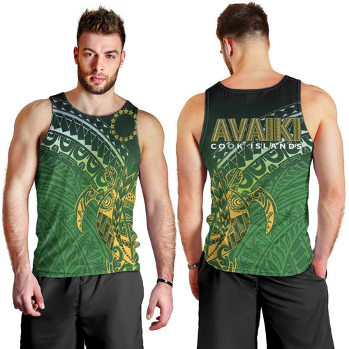 Cook Islands Rugby Kuki Avaiki Men Tank Top Tribal Turtle - Aussie Hoodie