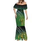 Cook Islands Rugby Kuki Avaiki Mermaid Dress Tribal Turtle - Aussie Hoodie