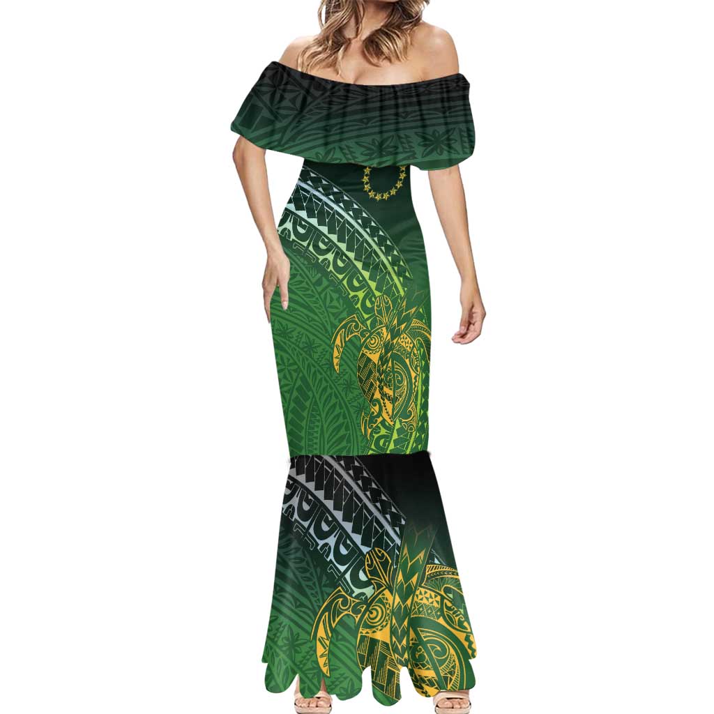 Cook Islands Rugby Kuki Avaiki Mermaid Dress Tribal Turtle - Aussie Hoodie