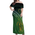 Cook Islands Rugby Kuki Avaiki Off Shoulder Maxi Dress Tribal Turtle - Aussie Hoodie