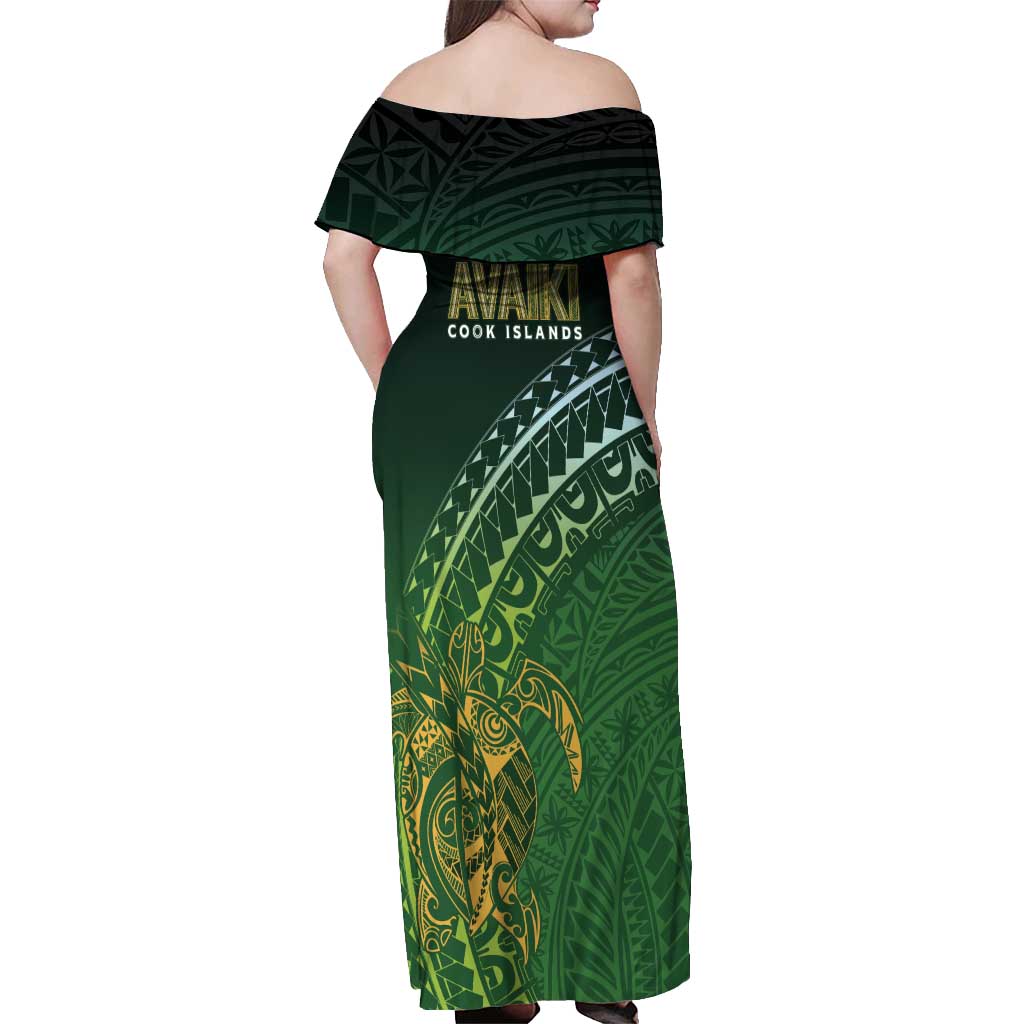 Cook Islands Rugby Kuki Avaiki Off Shoulder Maxi Dress Tribal Turtle - Aussie Hoodie