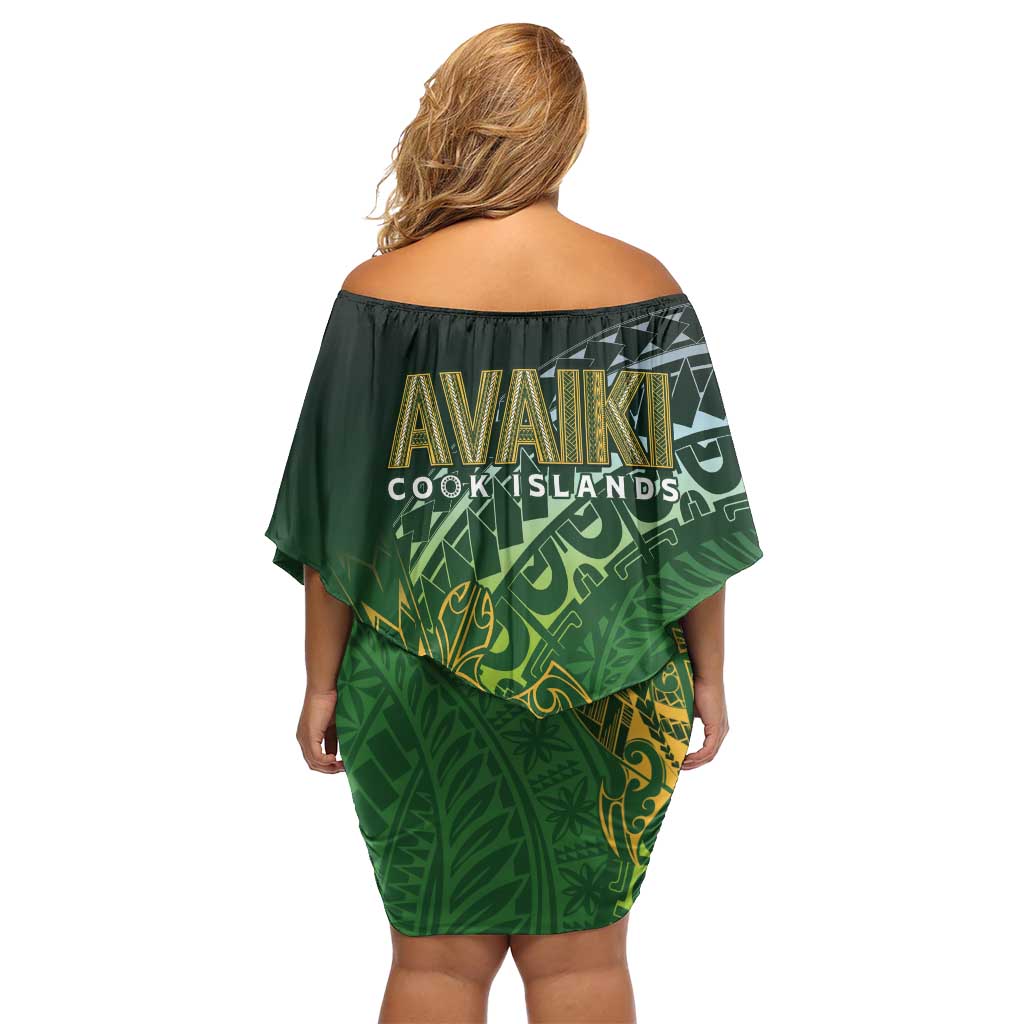Cook Islands Rugby Kuki Avaiki Off Shoulder Short Dress Tribal Turtle - Aussie Hoodie