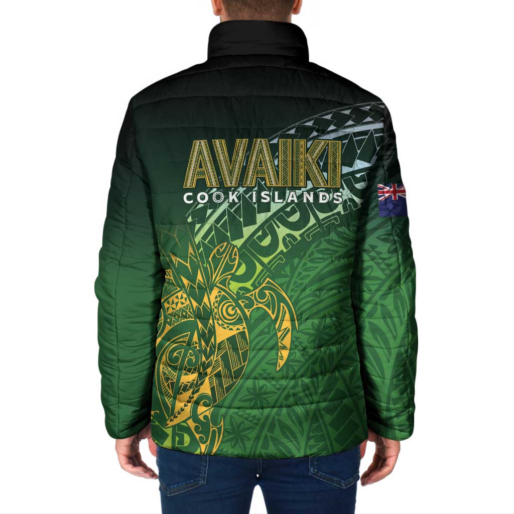 Cook Islands Rugby Kuki Avaiki Padded Jacket Tribal Turtle - Aussie Hoodie
