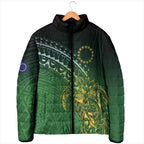 Cook Islands Rugby Kuki Avaiki Padded Jacket Tribal Turtle - Aussie Hoodie