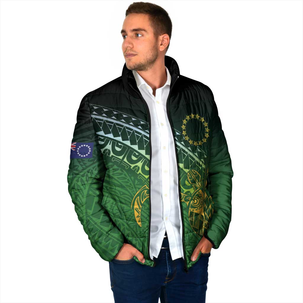 Cook Islands Rugby Kuki Avaiki Padded Jacket Tribal Turtle - Aussie Hoodie