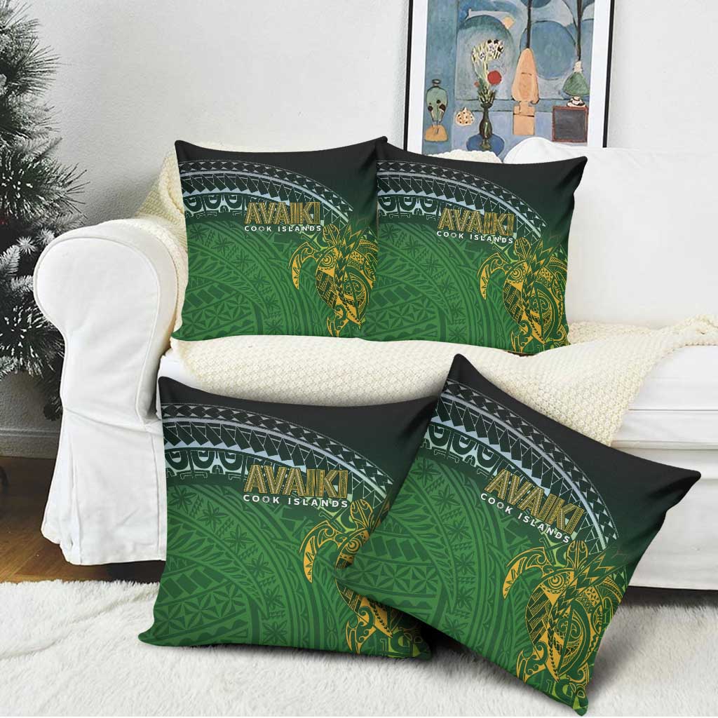 Cook Islands Rugby Kuki Avaiki Pillow Cover Tribal Turtle - Aussie Hoodie