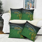 Cook Islands Rugby Kuki Avaiki Pillow Cover Tribal Turtle - Aussie Hoodie