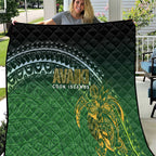 Cook Islands Rugby Kuki Avaiki Quilt Tribal Turtle - Aussie Hoodie