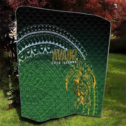 Cook Islands Rugby Kuki Avaiki Quilt Tribal Turtle - Aussie Hoodie
