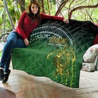 Cook Islands Rugby Kuki Avaiki Quilt Tribal Turtle - Aussie Hoodie