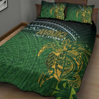 Cook Islands Rugby Kuki Avaiki Quilt Bed Set Tribal Turtle - Aussie Hoodie