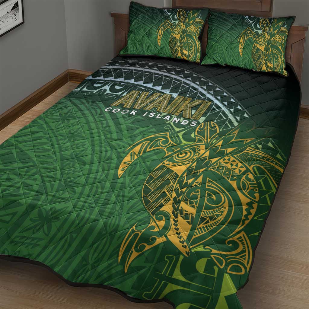 Cook Islands Rugby Kuki Avaiki Quilt Bed Set Tribal Turtle - Aussie Hoodie
