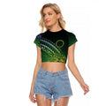 Cook Islands Rugby Kuki Avaiki Raglan Cropped T Shirt Tribal Turtle - Aussie Hoodie