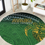 Cook Islands Rugby Kuki Avaiki Round Carpet Tribal Turtle - Aussie Hoodie