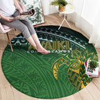 Cook Islands Rugby Kuki Avaiki Round Carpet Tribal Turtle - Aussie Hoodie