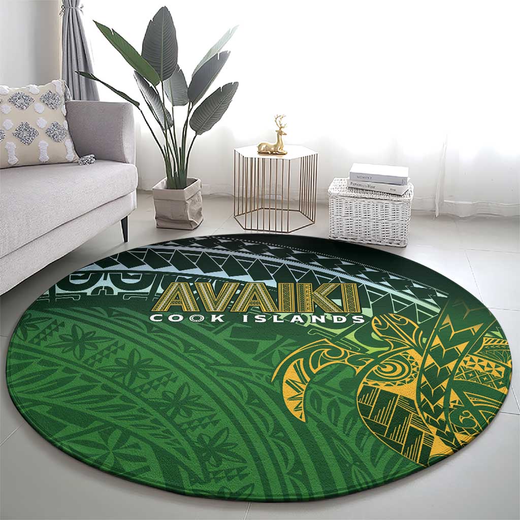 Cook Islands Rugby Kuki Avaiki Round Carpet Tribal Turtle - Aussie Hoodie