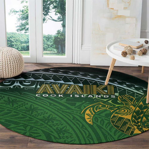 Cook Islands Rugby Kuki Avaiki Round Carpet Tribal Turtle - Aussie Hoodie