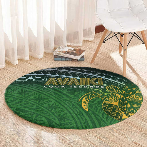 Cook Islands Rugby Kuki Avaiki Round Carpet Tribal Turtle - Aussie Hoodie