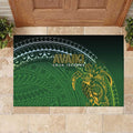 Cook Islands Rugby Kuki Avaiki Rubber Doormat Tribal Turtle - Aussie Hoodie