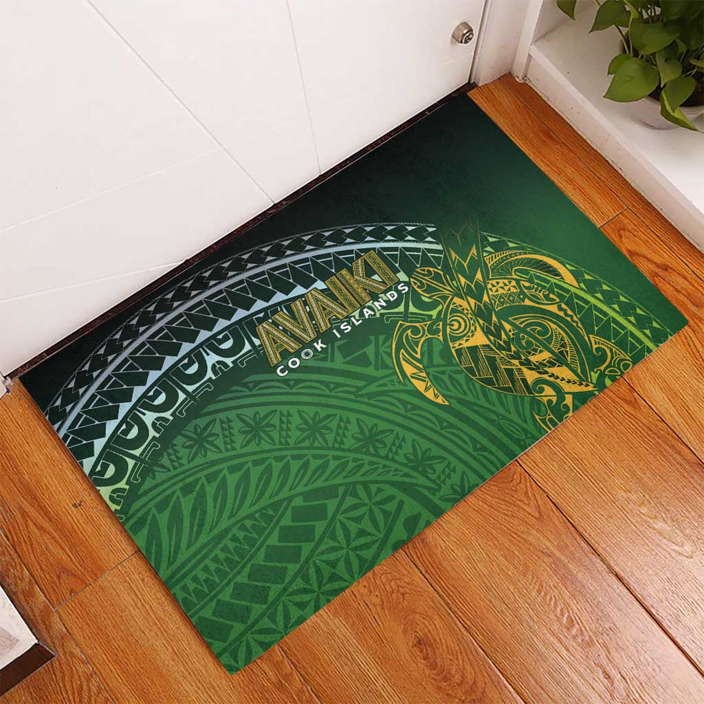 Cook Islands Rugby Kuki Avaiki Rubber Doormat Tribal Turtle - Aussie Hoodie