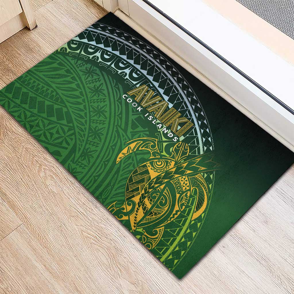 Cook Islands Rugby Kuki Avaiki Rubber Doormat Tribal Turtle - Aussie Hoodie